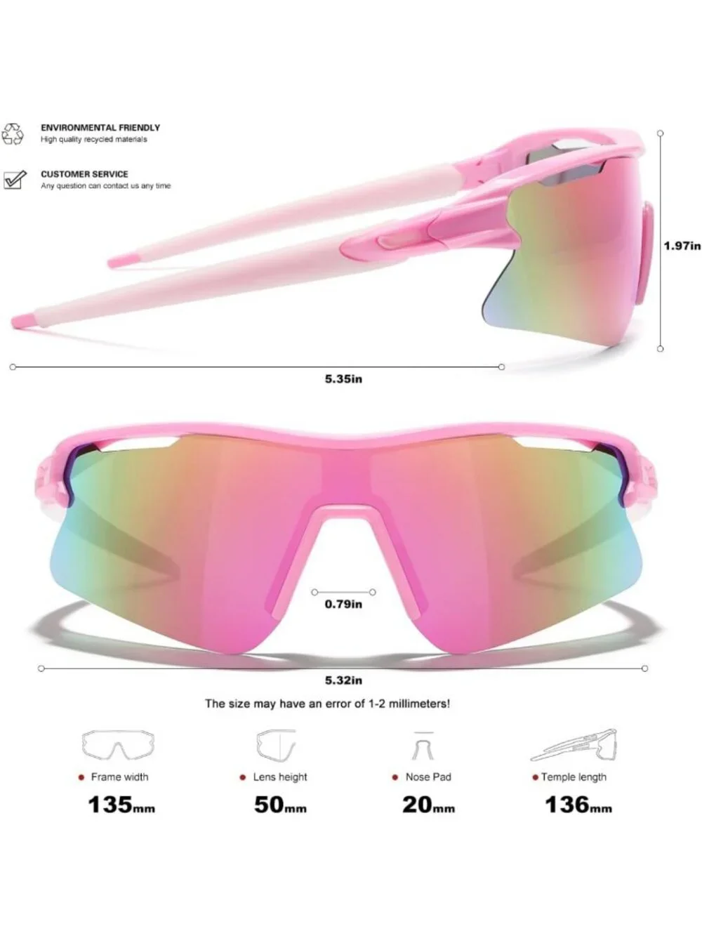 Polarized UV400 Sports Sunglasses for Men, Women & Youth - Ideal for Cycling